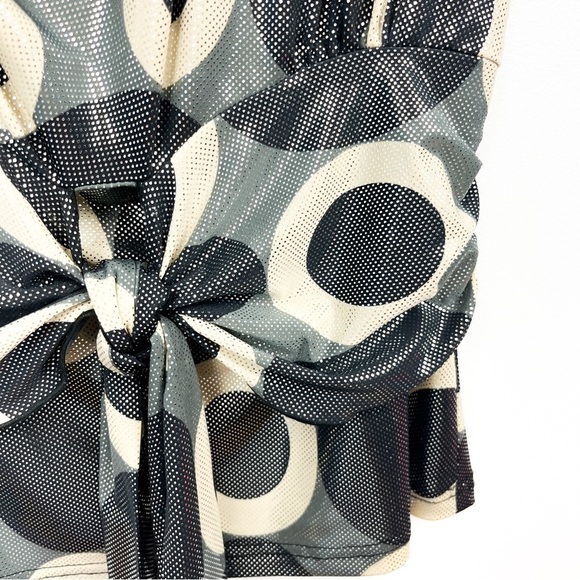 Joseph Ribkoff Sleeveless Black & Grey Metallic Spotted Blouse - Picture 2 of 8